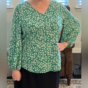 Floral Green Women's Top